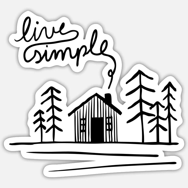 live simple - Sticker Größe S (10 x 10 cm) - Mattweiß