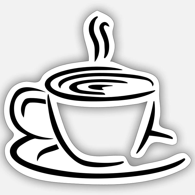 Coffee - Sticker size S (10 x 10 cm) - white matte
