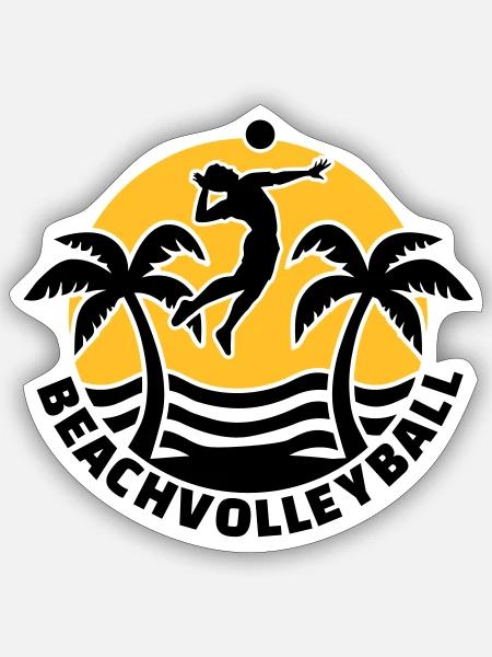 Beachvolleyball - Sticker Größe S (10 x 10 cm) - Mattweiß