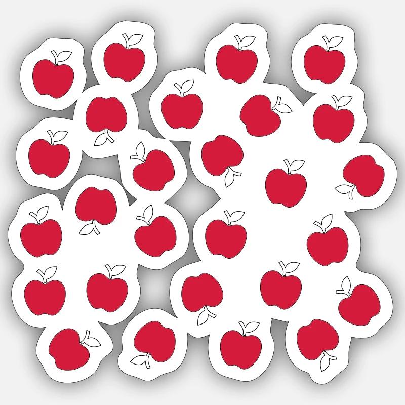 Apfelgarten - Sticker Größe S (10 x 10 cm) - Mattweiß