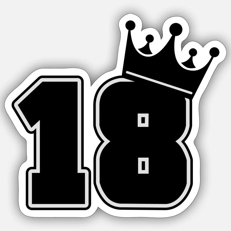 18 geburtstag - Sticker Größe S (10 x 10 cm) - Mattweiß