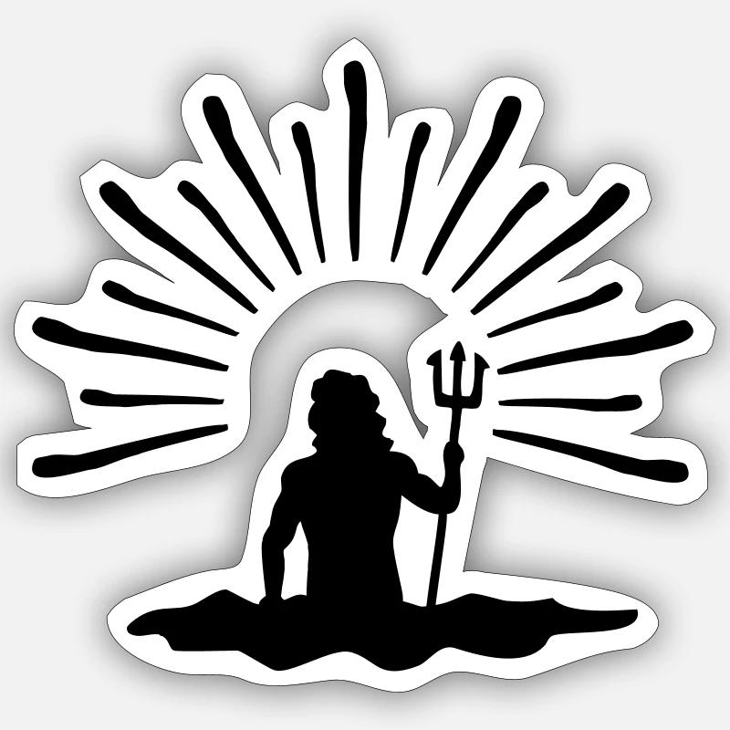 neptun - Sticker taille S (10 x 10 cm) - blanc mat