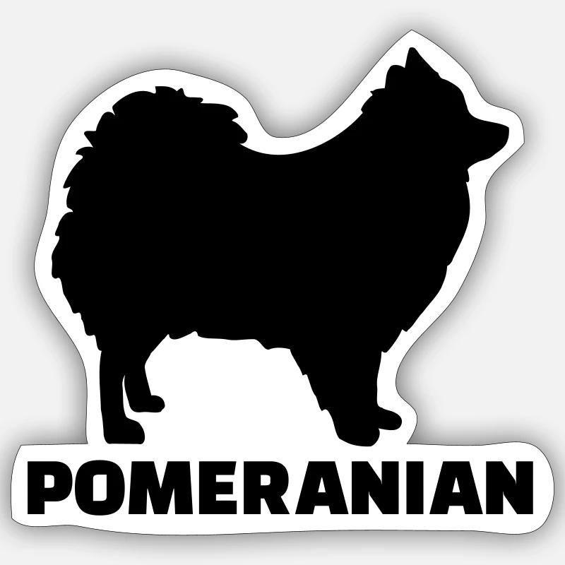 Pomeranian - Sticker taille S (10 x 10 cm) - blanc mat