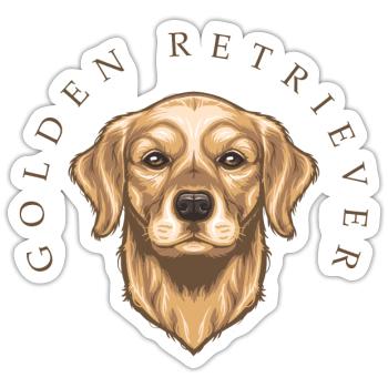 Golden Retriever - Sticker Größe S (10 x 10 cm) - Mattweiß - Vorne