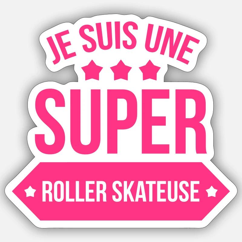 Super Roller Skateuse / Roller Skating - Sticker taille S (10 x 10 cm) - blanc mat