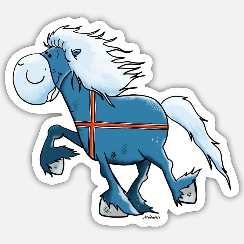 Isländer mit Flagge - Sticker Größe S (10 x 10 cm) - Mattweiß