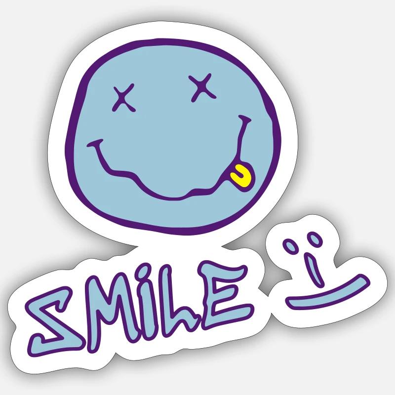 Smiling face - Sticker size S (10 x 10 cm) - white matte