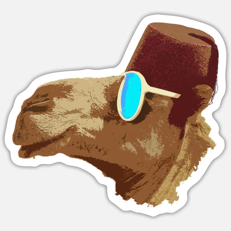 Kamel Cool - Sticker Größe S (10 x 10 cm) - Mattweiß