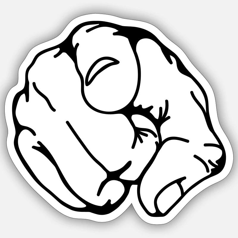 hand faust finger Sticker Größe S (10 x 10 cm)