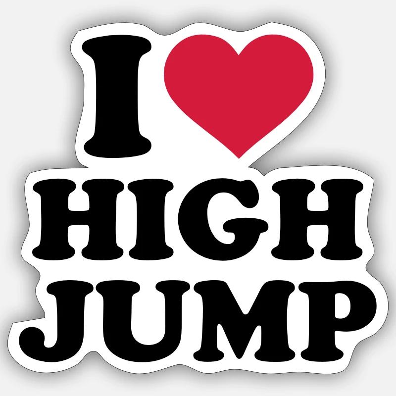 Hochsprung - Sticker Größe S (10 x 10 cm) - Mattweiß