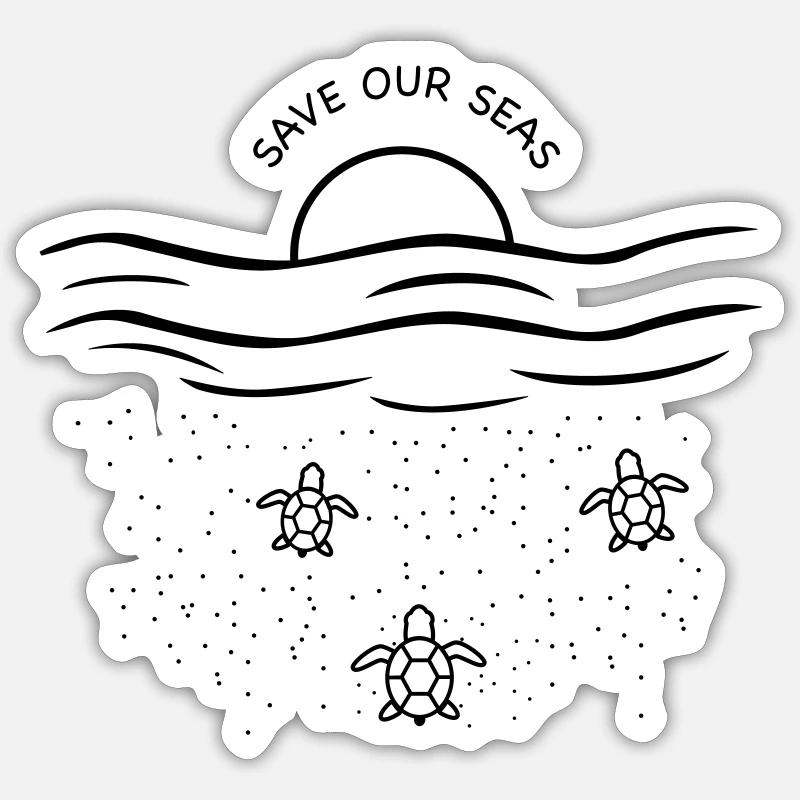 Save the sea - Sticker size S (10 x 10 cm) - white matte
