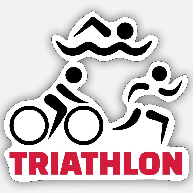 Triathlon - Sticker taille S (10 x 10 cm) - blanc mat