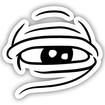 grosses auge glubscher ansehen angucken comic cart - Sticker Größe S (10 x 10 cm) - Mattweiß - Vorne