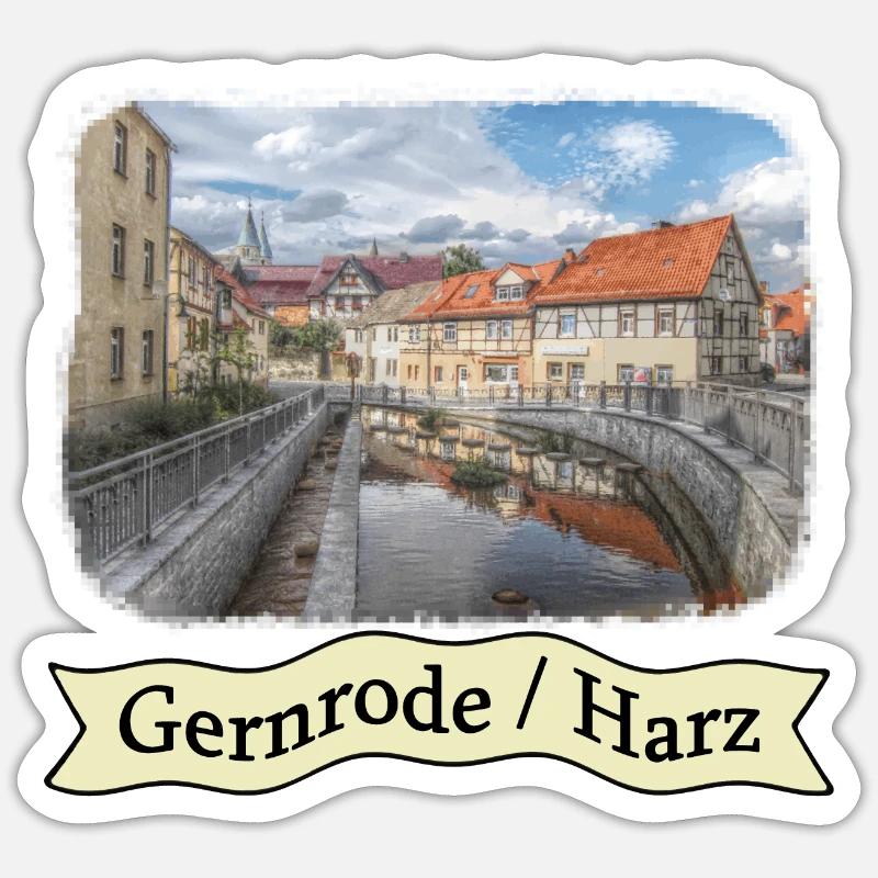 gernrode harz spittelteich 3 - Sticker Größe S (10 x 10 cm) - Mattweiß