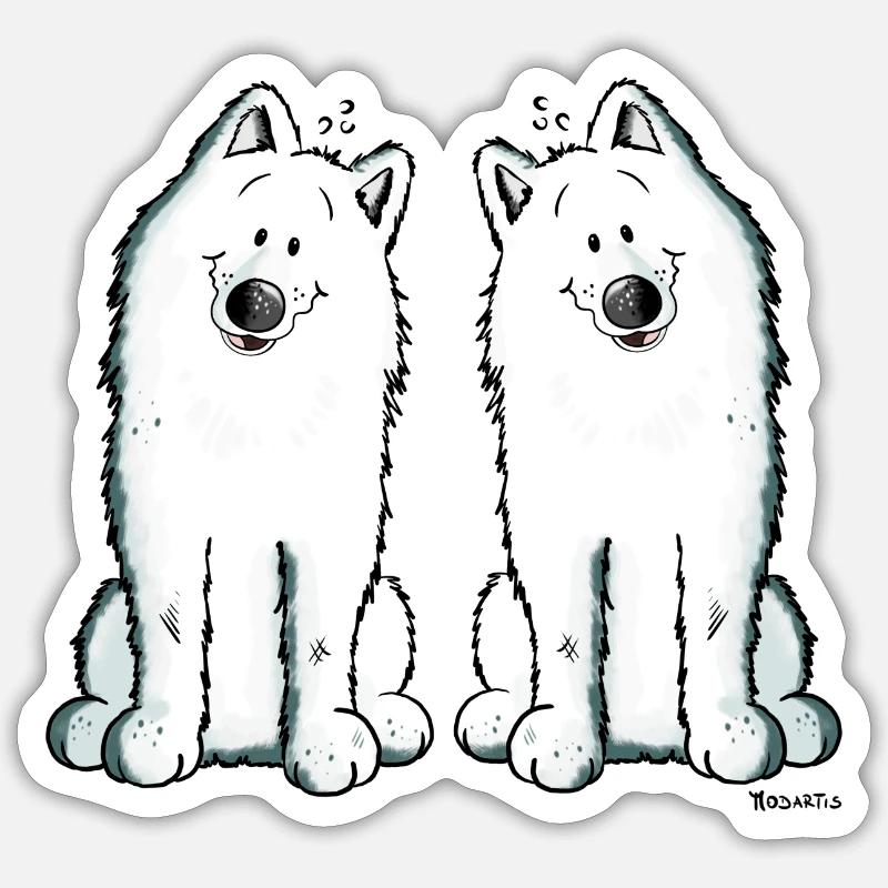 Samoyed Team - Sticker size S (10 x 10 cm) - white matte