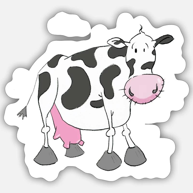 vache - Sticker taille S (10 x 10 cm) - blanc mat