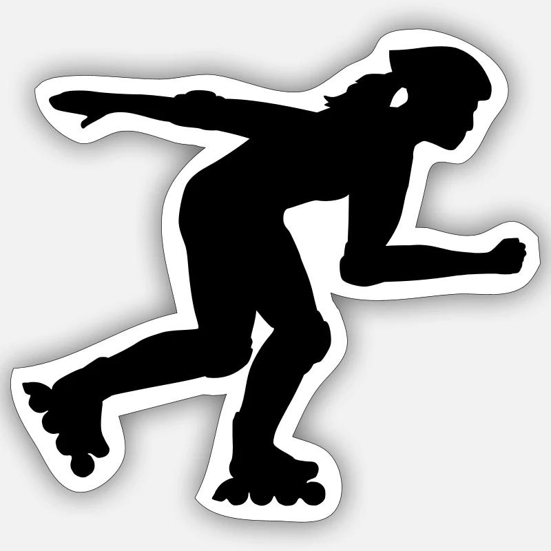 Inline skating - Sticker size S (10 x 10 cm) - white matte