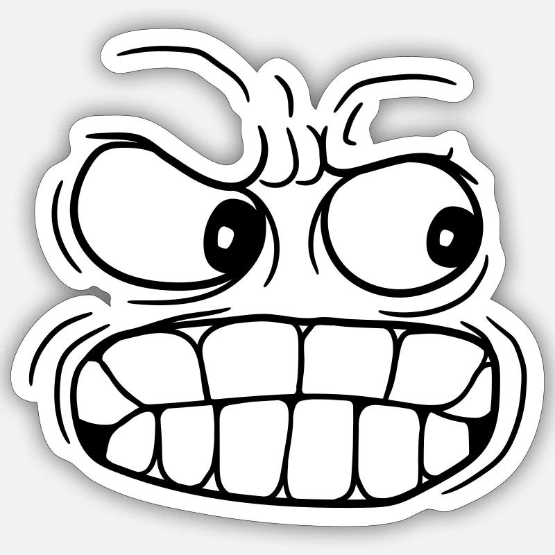 stinking sour head face boese wuetend mastery Sticker size S (10 x 10 cm)