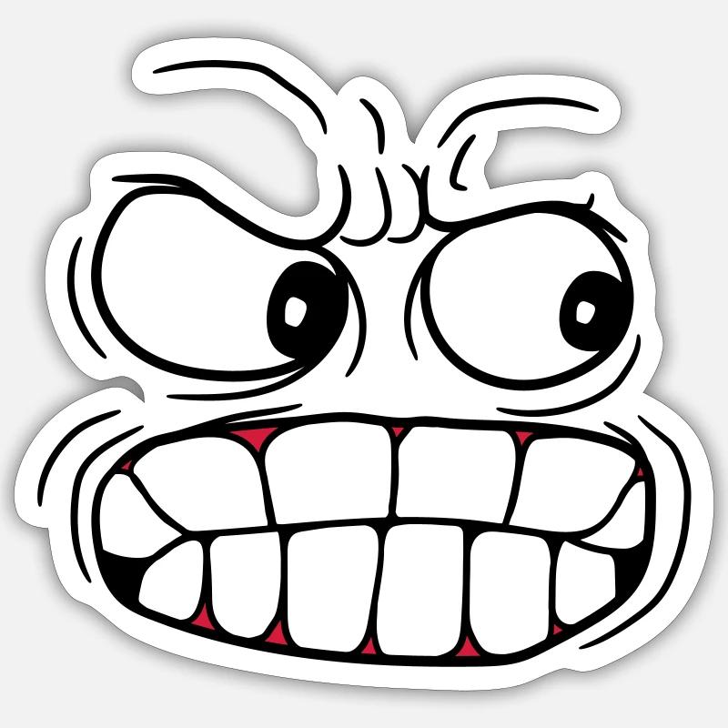 head face evil evil - Sticker size S (10 x 10 cm) - white matte