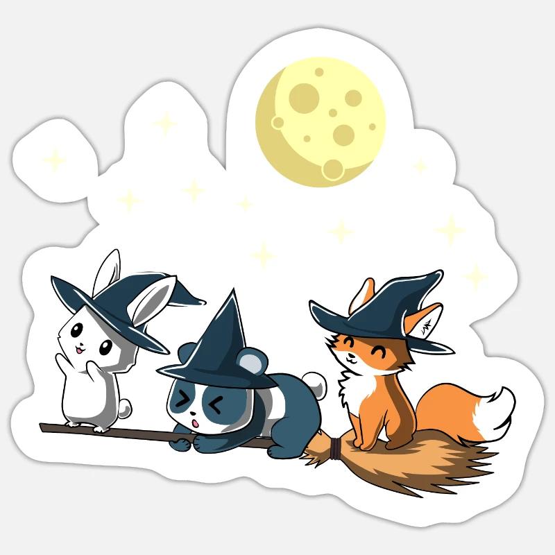 Halloween Night - Sticker taille S (10 x 10 cm) - blanc mat