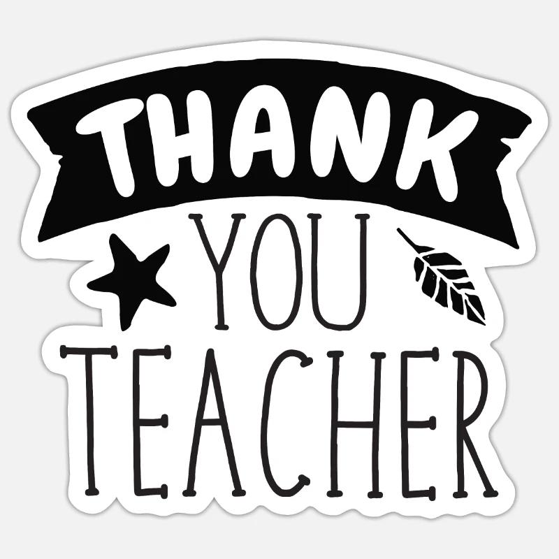Danke Lehrergeschenk mit Banner - Sticker Größe S (10 x 10 cm) - Mattweiß