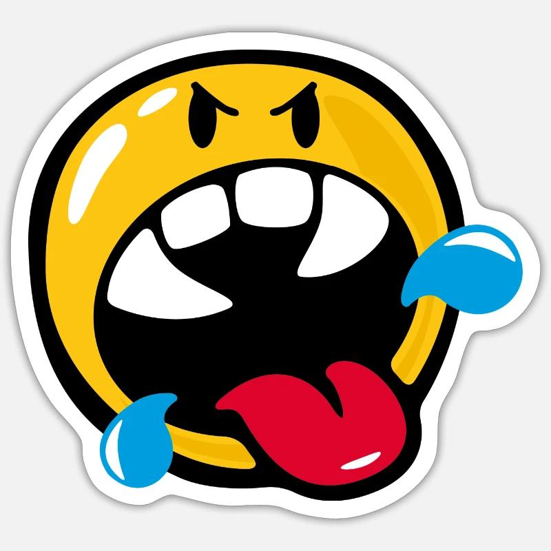 Smiley Anger Rabid - Sticker Größe S (10 x 10 cm) - Mattweiß