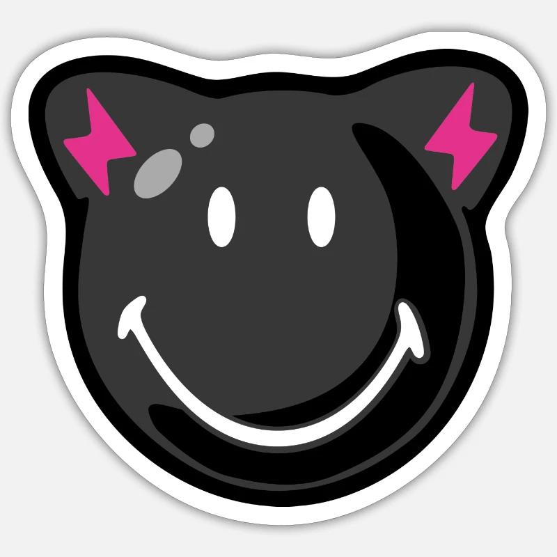 Smiley Halloween - Sticker taille S (10 x 10 cm) - blanc mat
