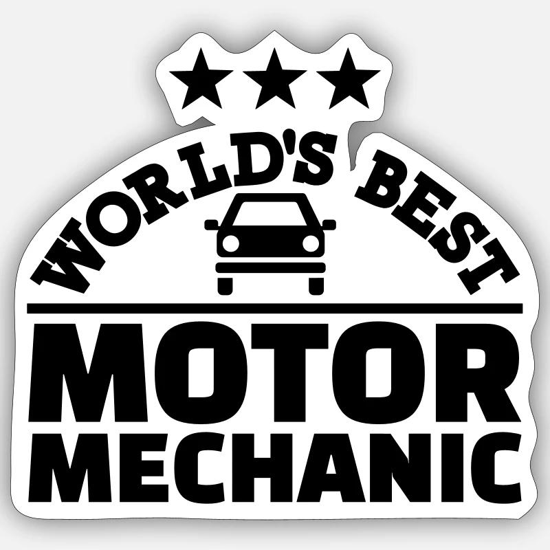 Motor mechanic - Sticker size S (10 x 10 cm) - white matte
