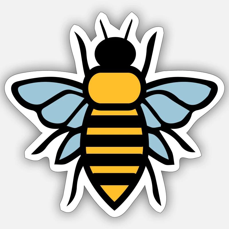 bee - Sticker size S (10 x 10 cm) - white matte
