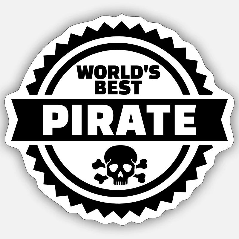 Pirate - Sticker taille S (10 x 10 cm) - blanc mat