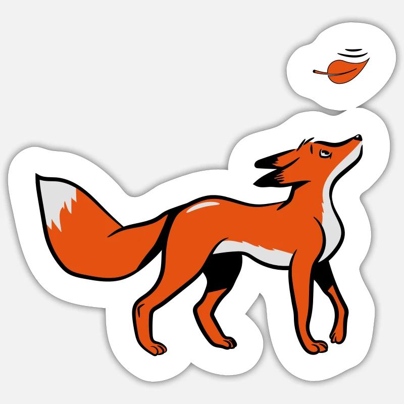 Fox sweet young leaf - Sticker size S (10 x 10 cm) - white matte