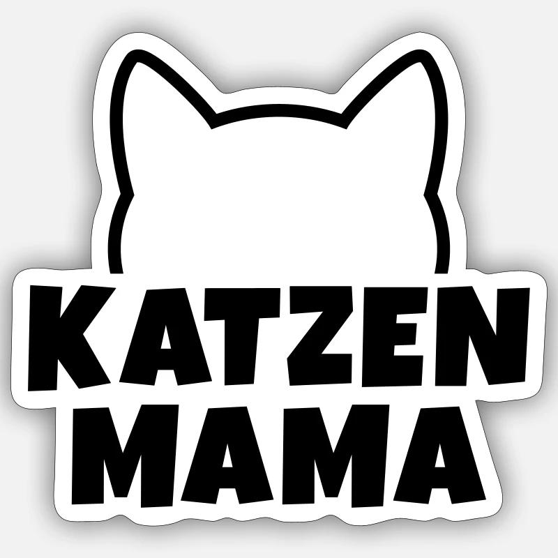 Katzenmama - Sticker Größe S (10 x 10 cm) - Mattweiß