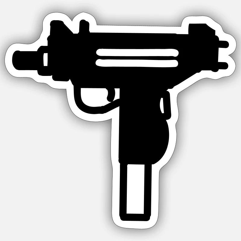Mac 10 - Sticker taille S (10 x 10 cm) - blanc mat
