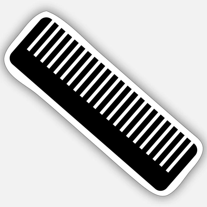 Kamm - Sticker Größe S (10 x 10 cm) - Mattweiß