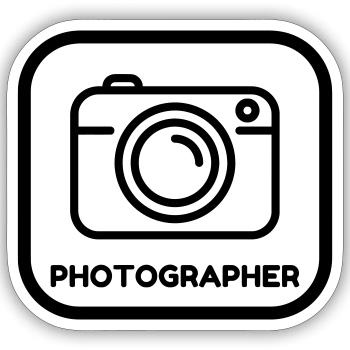 Photographer Photo Fotograf Photographe - Sticker size S (10 x 10 cm) - white matte - Front