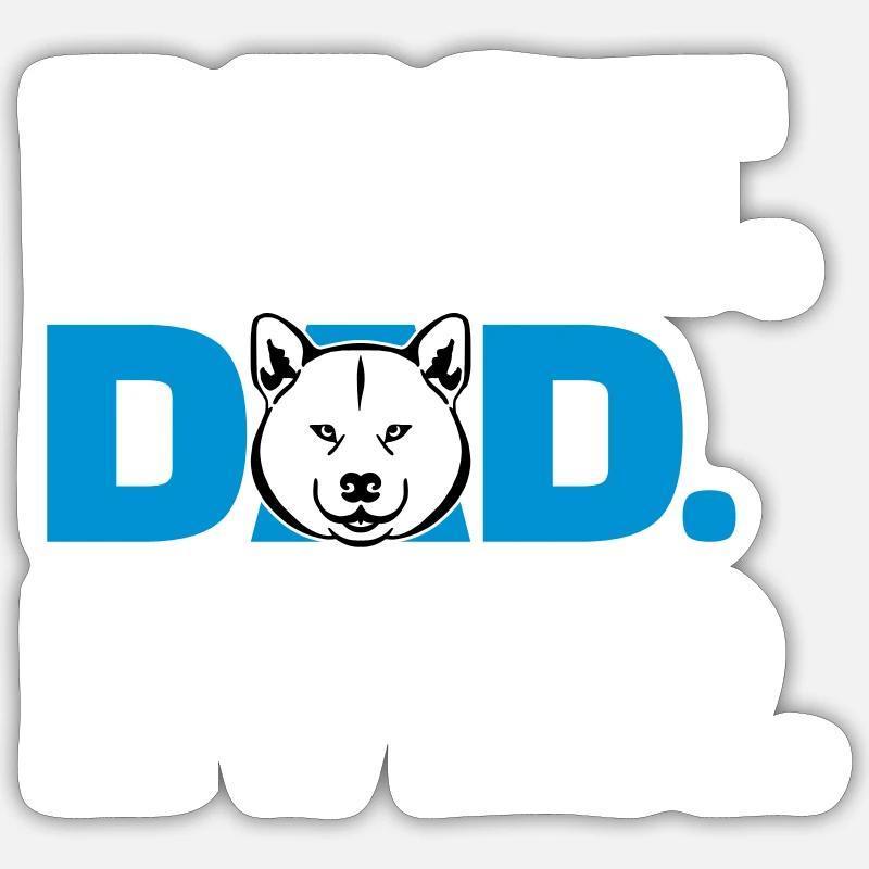 akita - Sticker taille S (10 x 10 cm) - blanc mat