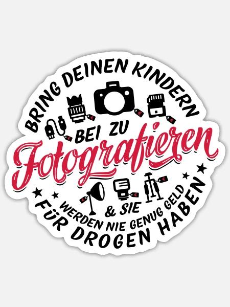Bringe deinen Kindern bei zu fotografieren - Sticker Größe S (10 x 10 cm) - Mattweiß