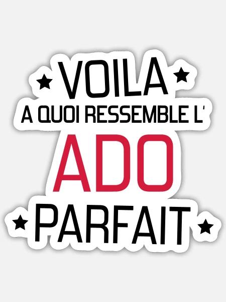 adolescent / enfant / ado / adolescente - Sticker taille S (10 x 10 cm) - blanc mat