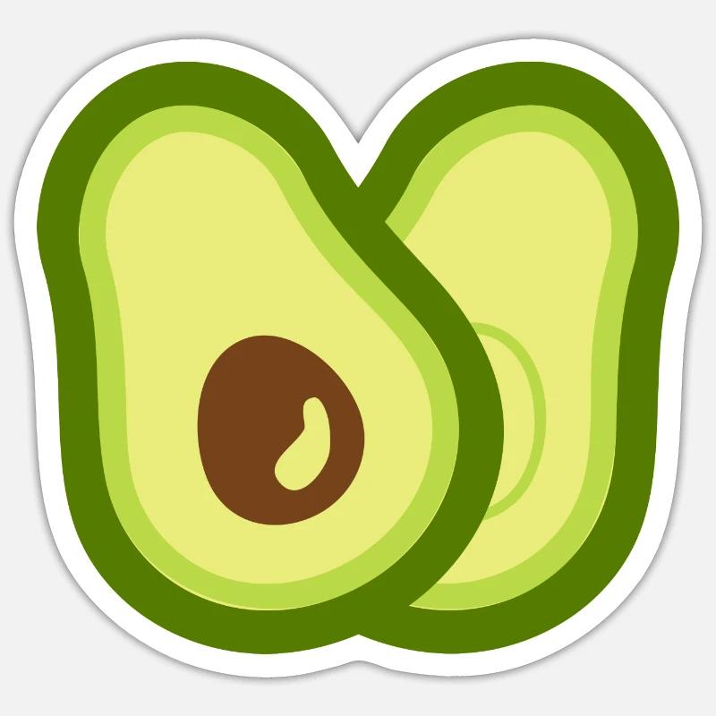 Avocado - Sticker Größe S (10 x 10 cm) - Mattweiß