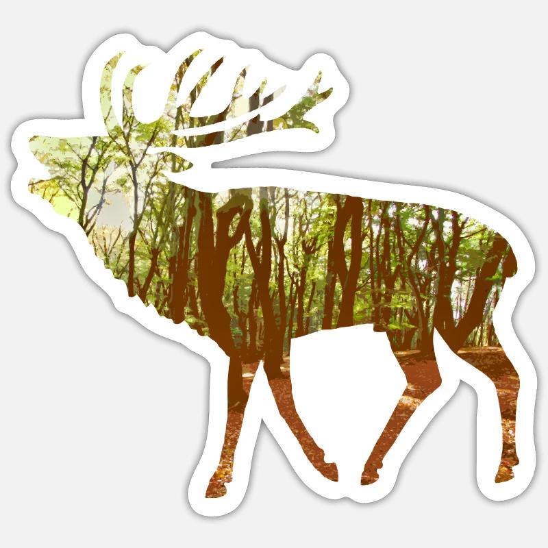 cerf Sticker taille S (10 x 10 cm)