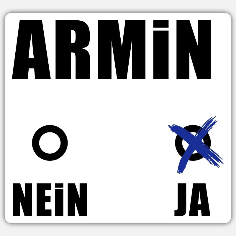 ArminJA - Sticker Größe S (10 x 10 cm) - Mattweiß