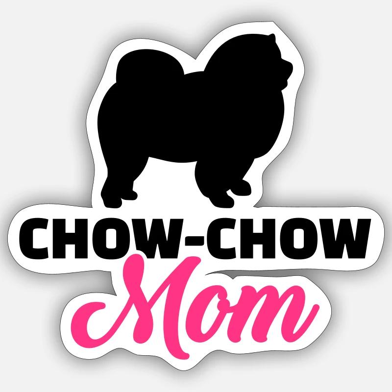 Chow-Chow - Sticker taille S (10 x 10 cm) - blanc mat