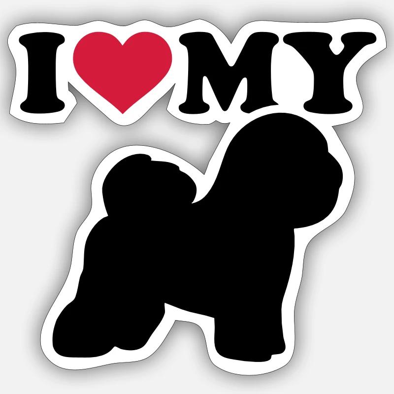 Bichon Frise - Sticker Größe S (10 x 10 cm) - Mattweiß