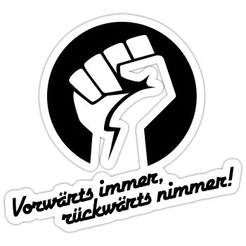 Vorwärts immer rückwärts nimmer - Sticker Größe S (10 x 10 cm) - Mattweiß - Vorne