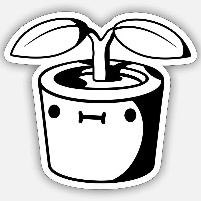 Small cute flower pot Sticker size S (10 x 10 cm)
