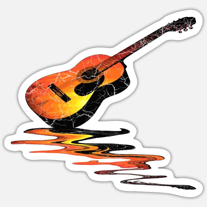 Guitar - Sticker size S (10 x 10 cm) - white matte