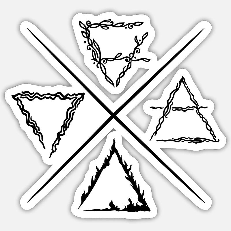 Quatre éléments symboles - Sticker taille S (10 x 10 cm) - blanc mat