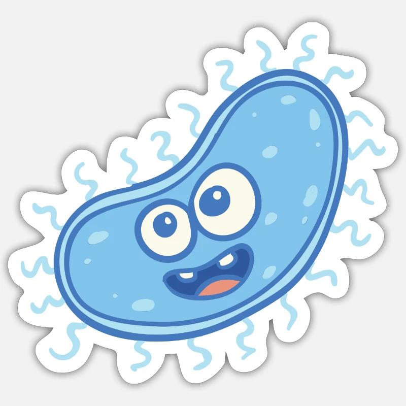 MICROBIOLOGISTE: Bactérie douce - Sticker taille S (10 x 10 cm) - blanc mat