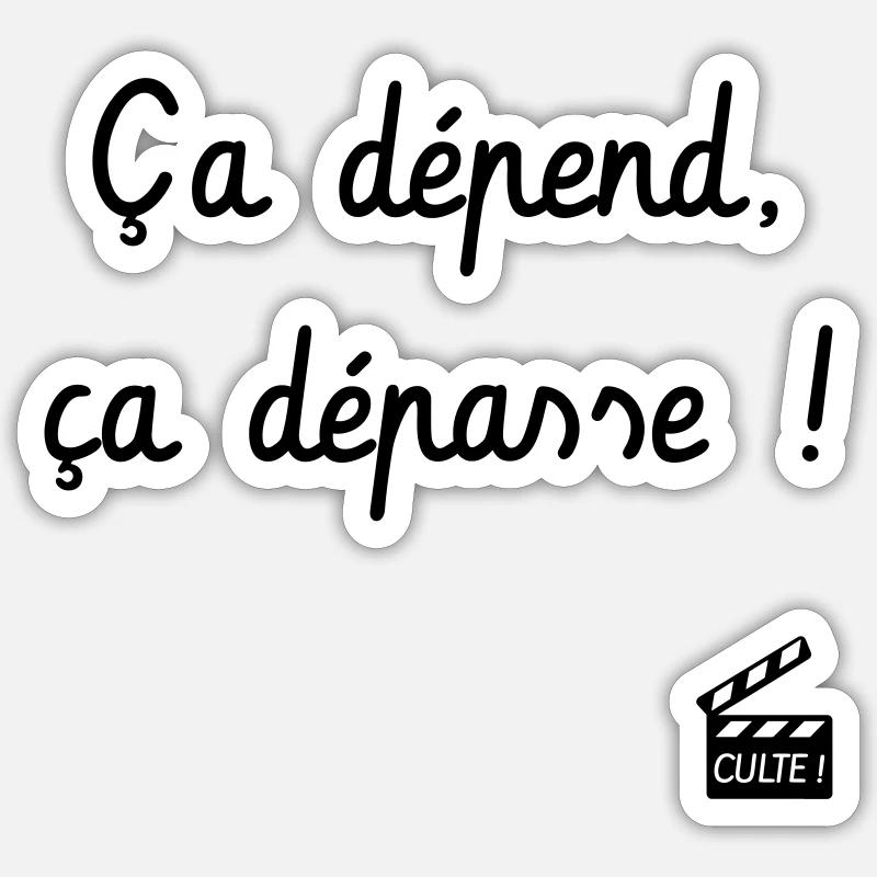 Ça dépend ça dépasse ! Le Père Noël est une ordure - Sticker taille S (10 x 10 cm) - blanc mat