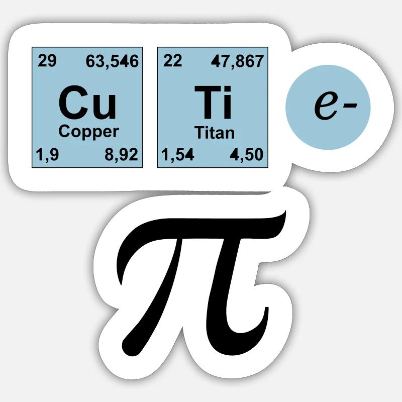 Cutie Pi, Nerd - Sticker Größe S (10 x 10 cm) - Mattweiß